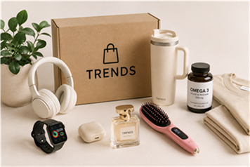Caja Trends con productos destacados de varias categorías
